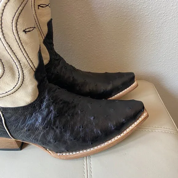 AMAZING~Freebird Warrick genuine ostrich skin boots SZ 9 - Picture 4 of 7